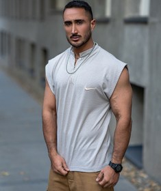 تصویر رکابی حلقه ای وست نایک نیم زیپ طوسی 