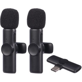 تصویر میکروفن یقه ای بی سیم مدل K11 DUAL Type-C K11 DUAL Type-C Wireless collar microphone