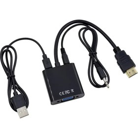 تصویر تبدیل HDMI به VGA دیتک با صدا و پاور 