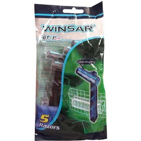 تصویر خودتراش دو لبه صابون دار وینسار بسته 5 عددی Winsar razor 5pic