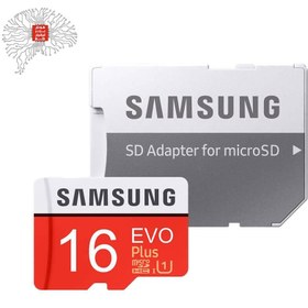 تصویر کارت حافظه microSDHC سامسونگ مدل Evo Plus کلاس 10 استاندارد UHS-I U1 سرعت 95MBps ظرفیت 16 گیگابایت به همراه آداپتور SD ا Samsung Evo Plus Class 10 MicroSDHC Memory Card UHS-I U1 Standard 95MBps Capacity 16 GB With SD Adapter Samsung Evo Plus Class 10 MicroSDHC Memory Card UHS-I U1 Standard 95MBps Capacity 16 GB With SD Adapter