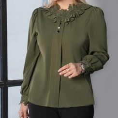 تصویر شومیز مجلسی یقه گیپوردار 