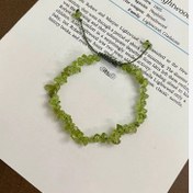 تصویر دستبند سنگ زبرجد سنگ تراش نخورده راف سنگ اصل درجه یک 