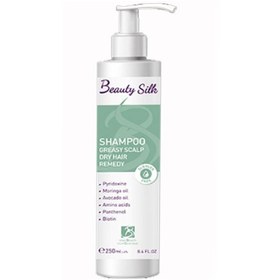 تصویر شامپو کف سر مناسب مو چرب و خشک حجم 250 میلی لیتر بیوتی سیلک Beauty Silk Greasy Scalp And Dry Hair Remedy Shampoo 250 ml