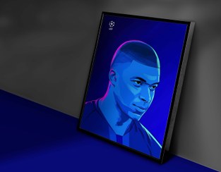 تصویر تابلو دیواری امباپه - 20*20 / 8mm mbappe poster