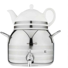 تصویر کتری و قوری شیردار کرکماز مدل Luna Astra کد A032 Korkmaz Luna Astra A032 Valved Teapot And Kettle Set