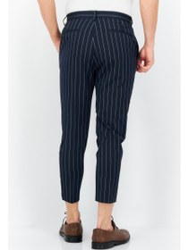 تصویر شلوار چینی مردانه با فیت باریک و خط‌دار، رنگ سرمه‌ای برند asos design Men Tapered Fit Pinstripe Chino Pants, Navy Blue