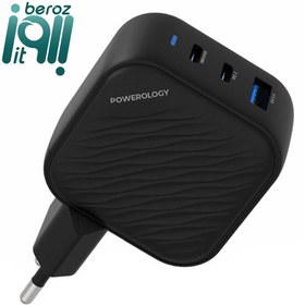 تصویر آداپتور پاورولوژی Powerology GaN Ultimate EU Dual PD Charger PD 65W 