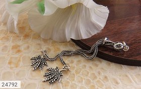 تصویر کرکوش نقره دو رشته طرح برگ کد 24792 