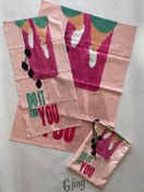 تصویر ست زیر انداز و حوله دستی و‌ شوز بگ کد 0139 