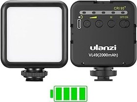 تصویر Ulanzi VL49 2000mah LED VIDEO LIGHT W 3 کفش سرد ، پنل نور نرم قابل شارژ ، روشنایی عکاسی قابل حمل برای DJI OSMO SONY DSLR CAMAM CAMAN GOPRO VLOGGING ULANZI VL49 2000mAh LED Video Light w 3 Cold Shoe, Rechargeable Soft Light Panel, Portable Photography Lighting for DJI OSMO Sony DSLR Canon Camera GoPro Vlogging