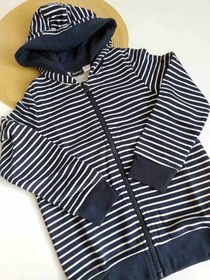 تصویر سویشرت تو کرکی راه راه سورمه ای لوپیلو Sweat jacke