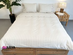 تصویر ست ملحفه کامل لینن مدل Sunday برند Berolige دو نفره چهار تکه سایز 200×180 