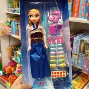تصویر عروسک السا و آنا فروزن با کفش و ست ناخن و وسایل آرایشی اسباب بازی دخترانه قیمت مناسب کد100کد1008 