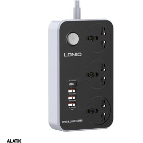 تصویر هاب شارژر و چند راهی برق الدینیو مدل SC3412 LDNIO SC34124 USB Port Hub 3 Power Socket