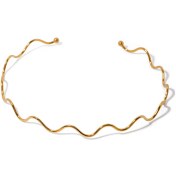 تصویر گردنبند طوق موج‌دار نامنظم روکش طلا 