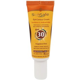 تصویر ضد آفتاب و کرم دور چشم بژ طبیعی SPF30 سان سیف 