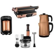 تصویر ست جهیزیه الکترونیکی بسته ازدواج PREMIUM INOX PACKIUM نان تست قهوه دستگاه چای و مس آشپزخانه کاراجا Karaca 