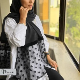 تصویر شال مزونی مشکی برند موناسا مدل 75 