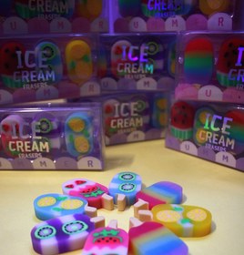 تصویر پاکن طرح بستنی بسته چهار عددی Ice cream Eraser 4 in 1