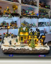 تصویر دهکده برفی موزیکال کریسمس،آدم برفی و بچه هاSnowman 