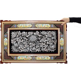 تصویر تابلو قلمزنی مدل تذهیب طرح هدهد کن مدل 406585 