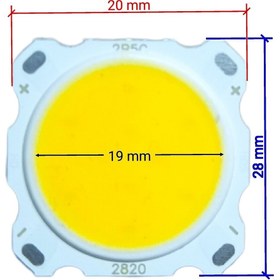 تصویر چیپ 3 وات 28*20 میلیمتر COB 3w 300mA 