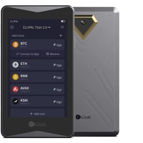 تصویر کیف پول سخت افزاری الیپال مدل Titan ۲۰۲۲ به همراه استند شارژ ا Ellipal Titan Cryptocurrency Hardware Wallet 