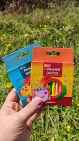 تصویر مداد رنگی 12 رنگ کوتاه پیکاسو طرح جوجه 