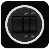 تصویر کلید کولر دلند مدل آدا پلکسی مشکی زه سفید Deland switches and sockets Ada Black White Plexi