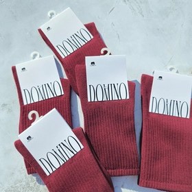 تصویر جوراب مردانه دومینو ساق دار تک رنگ - قرمز Dominion Herrensocken einfarbig