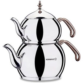 تصویر کتری قوری کرکماز مدل هاندان - 2 لیتر (طلایی) Korkmaz Hanedan Gold Teapot Set 2 lt