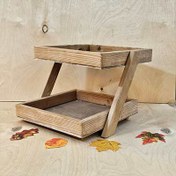 تصویر جای سیب زمینی دو طبقه چوبی 