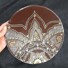 تصویر دیوار کوب سنتی نطقه کوبی کرم قهوه ای ضد آب و قابل شستشو 