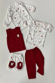 تصویر پنج تیکه نوزادی تمام پنبه جعبه ای 