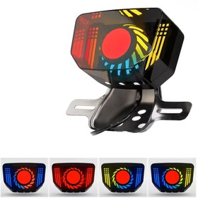 تصویر چراغ خطر عقب موتورسیکلت راهنما دار LED بدون پایه Colorful Motorcycle Integration LED Tail light