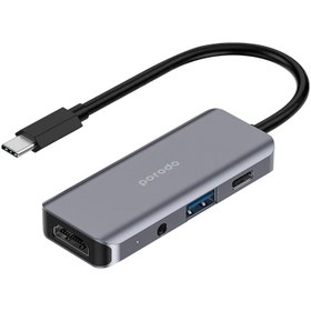 تصویر هاب 4 پورت HDMI 4K USB-C Hub پرودو Porodo مدل PD-41CHB با گارانتی 