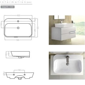 تصویر روشویی روکابینتی گریس گلسار فارس Gris Counter Basin