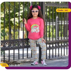 تصویر بلوز شلوار دخترانه طرح رنگین کمان کد 940 Blouse pants for girls 948