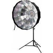 تصویر بیوتی دیش پارابولیک 16 وجهی عمیق همراه با گرید Beauty Dish Silver 105cm 