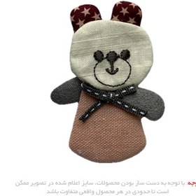 تصویر تکه دوزی خرس با پاپیون 