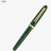 تصویر خودنویس پلاتینوم مدل 3776 سنتری سلولوید رنگ سبز گیره طلا سرقلم B 