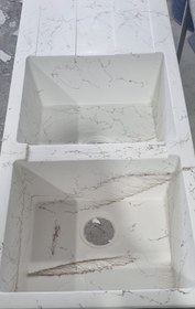 تصویر سینک ظرفشویی گرانیتی توکار (کد ۰۰۱) - سفید مرمر نقره ای 