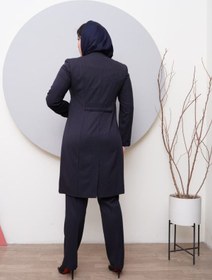 تصویر مانتو اداری مدل سه جیب یقه خشتی کد 1040 