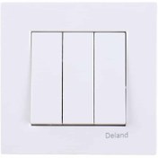 تصویر کلید سه پل توکار دلند الکتریک مدل آسا 