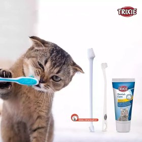 تصویر ست بهداشتی تریکسی مسواک و خمیر دندان گربه Trixie Dental Hygiene Set