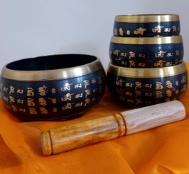 تصویر کاسه تبتی مشکی 14 سانت 