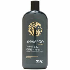 تصویر شامپو مردانه موهای جو گندمی و خاکستری نلی پروفشنال NELLY مدل WHTE & GREY HAIR حجم 400 میل NELLY SHAMPOO WHTE & GREY HAIR FOR MEN 400 ML