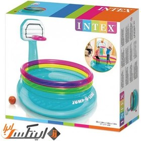 تصویر تشک جامپینگ بادی کودک با سبد بسکتبال Intex 48265 Intex 48265