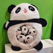 تصویر عروسک پاندا ۵۰ سانتیمتر با بچه 